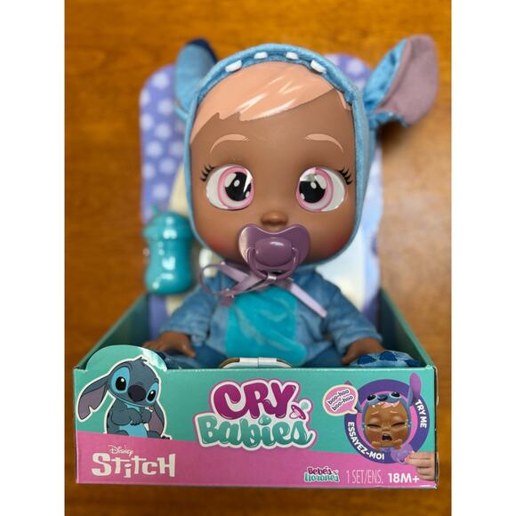 Cry Babies Disney Nurturing Baby Doll Dressed as Stitch, New in Box - Picture 5 of 5